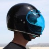 Biltwell Open Face Motorcycle Helmet Bubble Shield Visor Anti-Fog - Blue