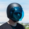 Biltwell Open Face Motorcycle Helmet Bubble Shield Visor Anti-Fog - Blue