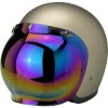 Biltwell Open Face Motorcycle Helmet Bubble Shield Visor Anti-Fog - Rainbow Mirror