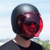 Biltwell Open Face Motorcycle Helmet Bubble Shield Visor Anti-Fog - Red