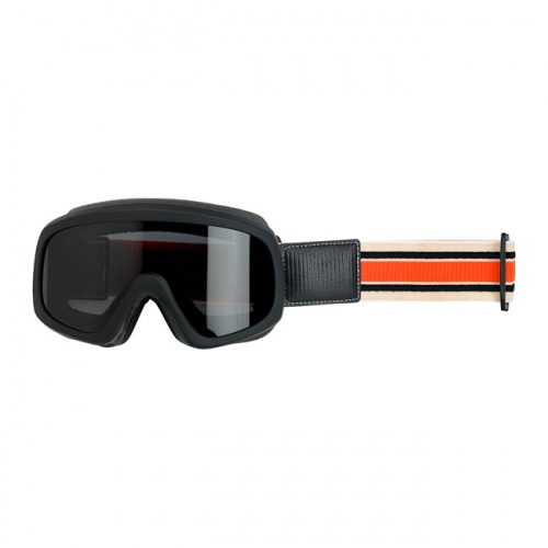 Biltwell Overland 2.0 Racer Goggle in Black with Orange Strap