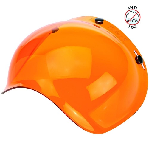 Biltwell Open Face Motorcycle Helmet Bubble Shield Visor Anti-Fog - Amber