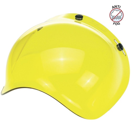 Biltwell Open Face Motorcycle Helmet Bubble Shield Visor Anti-Fog - Yellow