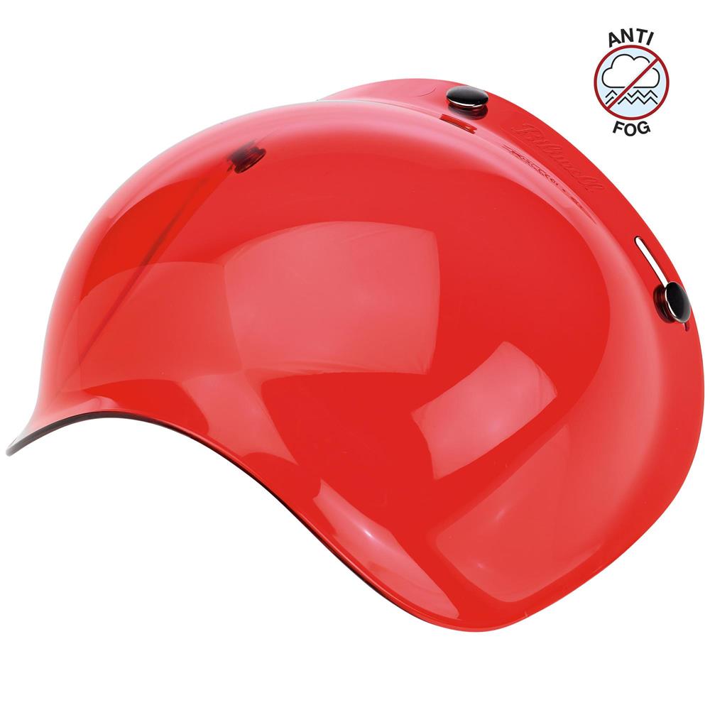 Biltwell Open Face Motorcycle Helmet Bubble Shield Visor Anti-Fog - Red