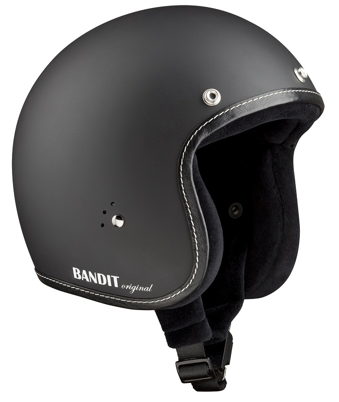 Bandit Jet Premium Matt Black Open Face Motorcycle Helmet - Bandit