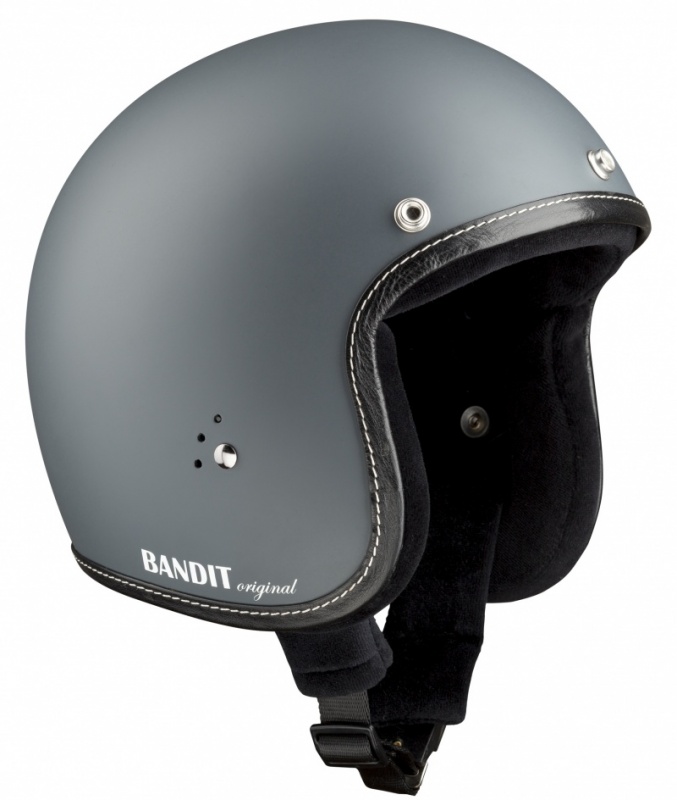 Bandit Jet Premium Matt Grey Open Face Motorcycle Helmet - Bandit